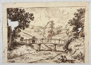 Landschaft mit Brücke, spätes 18.–frühes 19. Jahrhundert