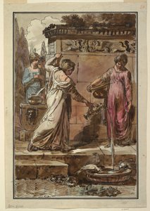Fünf Frauen an einem Brunnen