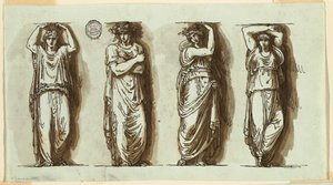 Vier Karyatiden von Felice Giani