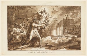 Iris ermutigt Priamos, den Körper von Hektor von Achilles zu erbitten von Felice Giani