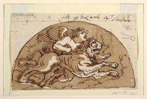 Leo, Lunette für die Decke, Sala Ottagonale, Palazzo Milzetti, Faenza