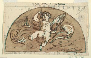 Waage, Lunette für die Decke, Sala Ottagonale, Palazzo Milzetti, Faenza