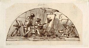 Lunette mit Allegorie der Malerei von Felice Giani