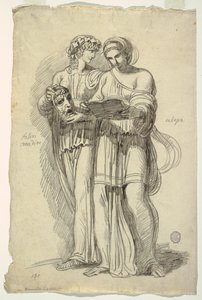 Thalia, Muse der Komödie und Kalliope, Muse der epischen Dichtung von Felice Giani