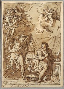 Die Verkündigung, Studie nach Orazio Samacchini, Forli von Felice Giani