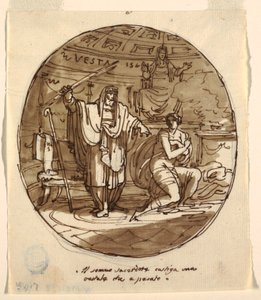 Der Hohepriester bestraft eine Vestalin, Sala di Numa Pompilius, Palazzo Milzetti, Faenza von Felice Giani