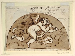 Jungfrau, Lunette für Decke, Sala Ottagonale, Palazzo Milzetti, Faenza