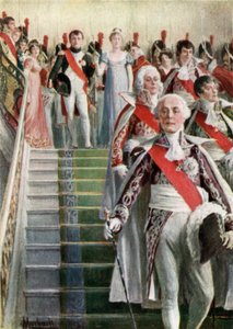 Napoleon und seine Suite auf dem Weg zur Messe