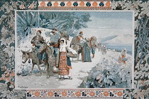 Die Abreise zur Weinernte in Dalmatien von Felicien baron de Myrbach Rheinfeld