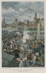 Die französische Armee verlässt Leipzig