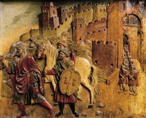 Boadbil, letzter muslimischer König, verlässt Granada 1492 nach Übergabe der Stadtschlüssel von Felipe Bigarny or Vigarny