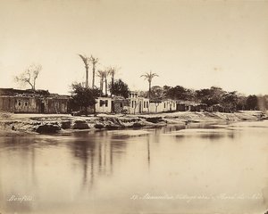 Alexandria, Ägypten: ein arabisches Dorf am Ufer des Nils von Félix Bonfils