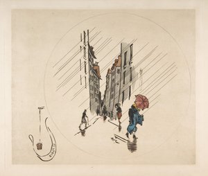 Dekoration für einen Teller: Regen von Felix Bracquemond