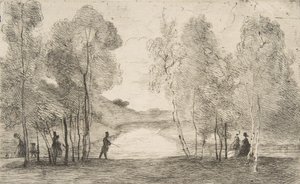 Der See im Bois de Boulogne, um 1858 von Felix Bracquemond