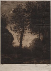 Landschaft: Sonnenuntergang, nach Corot