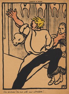 Verbrechen und Strafen XX, 777: Hilfe! Meine Koteletts werden gestohlen!, 1869 von Felix Edouard Vallotton