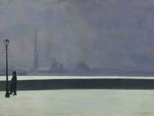 Die Newa, leichter Nebel (La Néva, brume légère) von Felix Edouard Vallotton
