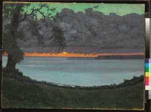 Sonnenuntergang bei Grace, Orange und Grüner Himmel