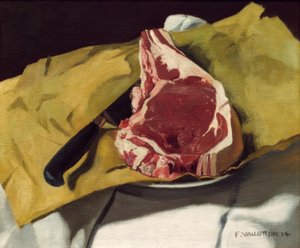 Ein Entrecote auf gelbem Papier