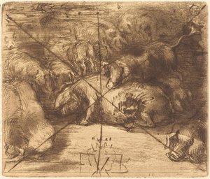 Schweine in der Sonne, ca. 1878 von Felix Hilaire Buhot