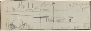 Gillingham Pier, London [verso], ca. 1884 von Felix Hilaire Buhot