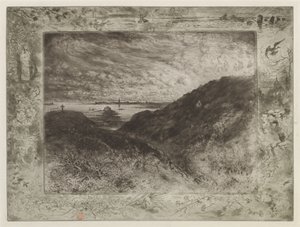 Die Klippe: Bucht von Saint-Malo (La Falaise: Baie de Saint-Malo) von Felix Hilaire Buhot