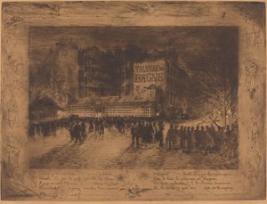 La Place des Martyrs und La Taverne du Bagne, 1885 von Felix Hilaire Buhot