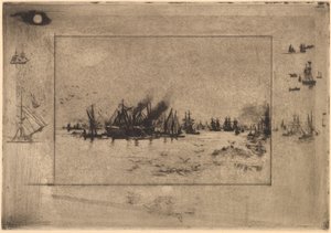 Der Hafen mit Möwen (Le Port aux Mouettes) von Felix Hilaire Buhot