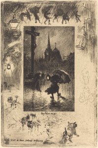 Das Geräusch von zwei schlurfenden Holzschuhen von Felix Hilaire Buhot