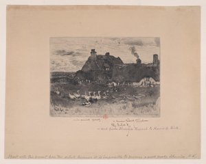 Kleine strohgedeckte Hütten Les Petites Chaumières, 1878 von Felix Hilaire Buhot
