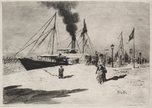 Der Kai von Trouville von Felix Hilaire Buhot