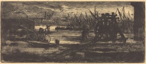 Eine alte Werft in Rochester von Felix Hilaire Buhot