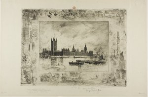 Palast von Westminster von Felix Hilaire Buhot