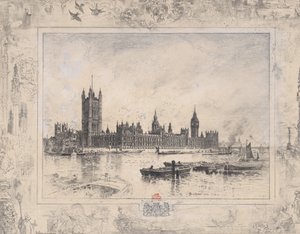 Palast von Westminster, 1884 von Felix Hilaire Buhot
