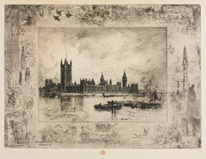 Westminster Place, 1884 von Felix Hilaire Buhot