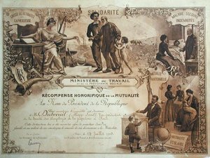 Ehrenpreis an Henry Dubreuil vom Ministerium für Arbeit von Felix Hippolyte Lucas