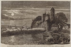 Die Flut in der Seine bei Tancarville Point, gegenüber von Quillebeuf, in der Nacht des 9. März von Felix Thorigny