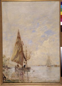 Fischer in einem Boot von Félix Ziem