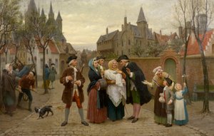 Eine Taufe in Flandern im 18. Jahrhundert von Felix de Vigne