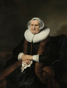 Porträt einer alten Dame, möglicherweise Elisabeth Bas von Ferdinand Bol (attributed to)