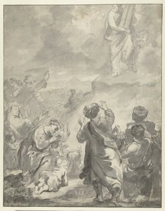 Moses steigt mit den Zehn Geboten vom Berg Sinai herab von Ferdinand Bol