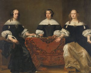 Porträt der drei Regentinnen des Leprozenhauses, Amsterdam, ca. 1668