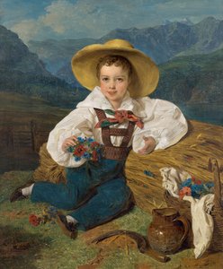 Porträt von Graf Dmitri Alexandrowitsch Apraxin 1826-1899 als Kind vor einem Berg, 1832 von Ferdinand Georg Waldmuller