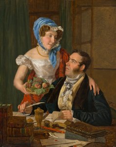 Der Kartograph Professor Josef Jüttner und seine Frau von Ferdinand Georg Waldmuller