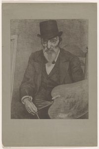 Porträt von Hendrik Valkenburg (Serie: Bekannte Zeitgenossen) von Ferdinand Hart Nibbrig (signed by artist)