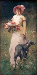 Frau mit Hund