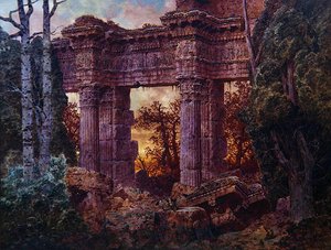 Römische Ruine in der Dämmerung