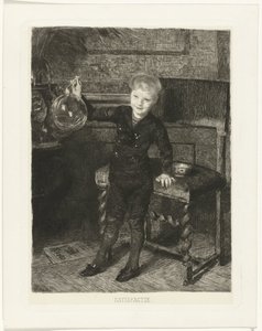 Seifenblasen blasender Junge