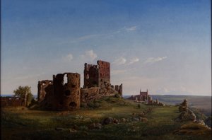 Blick auf die Ruine der Burg Hammershus