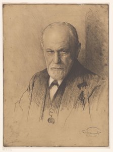 Porträt von Sigmund Freud von Ferdinand Schmutzer (signed by artist)